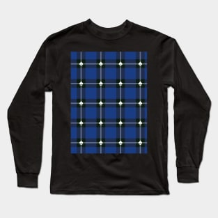 Plaid Dark Blue Spade Long Sleeve T-Shirt